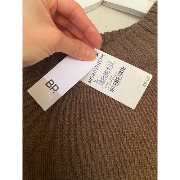 NWT BP,  Brown Knit Oversized Sweater Dress XL Nordstrom Soft Ribbed - Picture 4 of 7